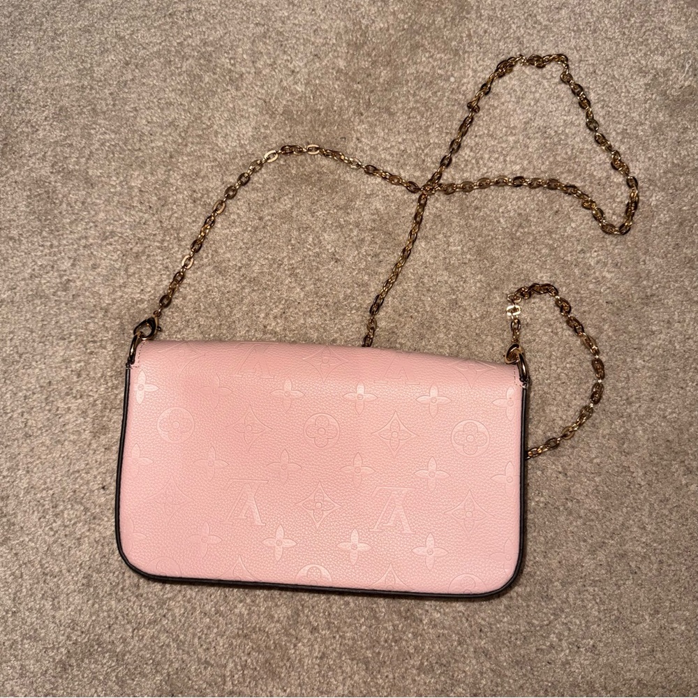 Pink Crossbody Bag with Gold Chain - Picture 2 of 7